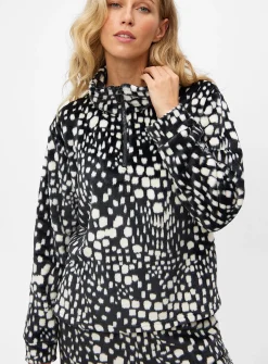 Abstract Mono Co-ord Fleece Pyjama Top M