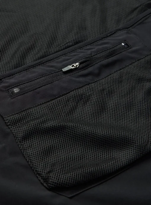 Active Black Hooded Windbreaker Jacket L