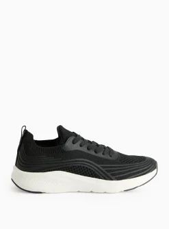 Active Black Knitted Lace-Up Trainers 4