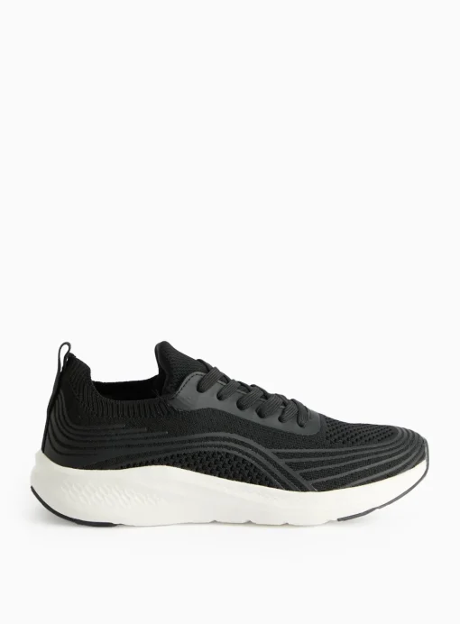 Active Black Knitted Lace-Up Trainers 4