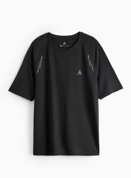 Active Black Printed Logo T-Shirt M