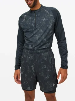 Active Charcoal Printed Double Layer Shorts XXXL
