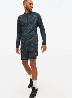 Active Charcoal Printed Double Layer Shorts XXXL