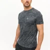Active Grey Geometric Printed T-Shirt S