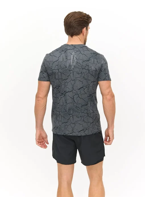 Active Grey Geometric Printed T-Shirt S