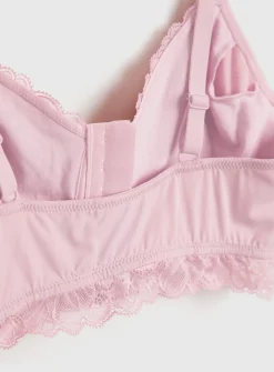 A-GG Pink Floral Lace Post Surgery Front Fastening Bra 40F