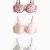 Animal Print & Plain Padded T-Shirt Bra 3 Pack 36DD
