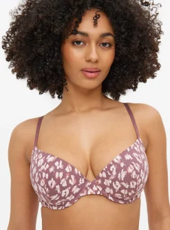 Animal Print & Plain Padded T-Shirt Bra 3 Pack 36DD