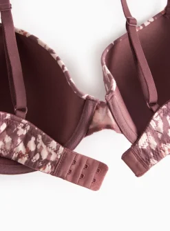 Animal Print & Plain Padded T-Shirt Bra 3 Pack 36DD