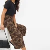 Animal Print Drapey Cropped Trousers M