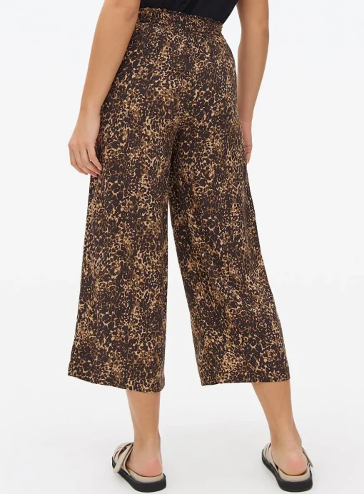 Animal Print Drapey Cropped Trousers M