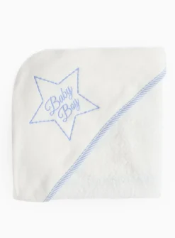 Baby Boy Star Hooded Towel One Size