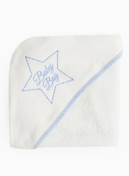 Baby Boy Star Hooded Towel One Size
