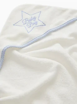 Baby Boy Star Hooded Towel One Size