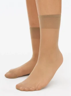 Bamboo Nude 15 Denier Ankle Tights 5 Pack One Size