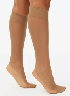 Bamboo Nude 15 Denier Knee High Tights 5 Pack One Size
