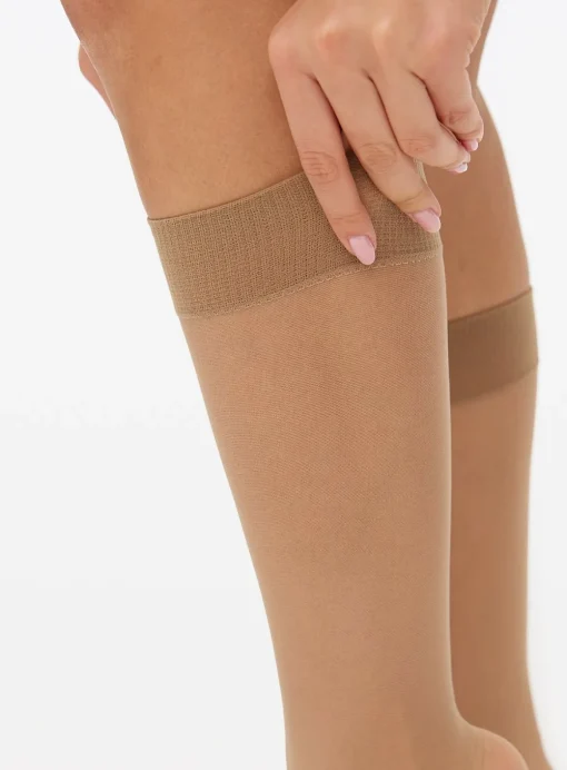 Bamboo Nude 15 Denier Medium Support Knee High Tights 2 Pack One Size