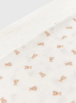 Bear & Polka Dot Print Large Muslin Squares 2 Pack One Size