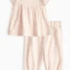 Beige Animal Print Top & Trousers Set 9-12 months