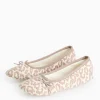 Beige Jacquard Animal Print Ballerina Slippers 5