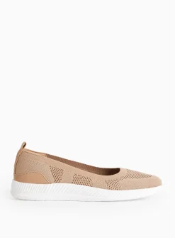 Beige Knitted Ballerina Shoes 6