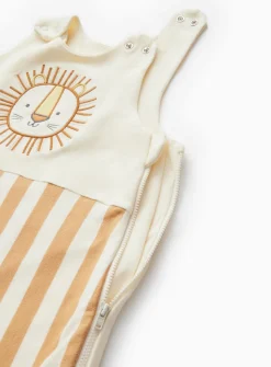 Beige Lion Print 0.5 Tog Sleeping Bag 12-18 months