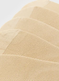 Beige Mesh Footsies 5 Pack 4-6