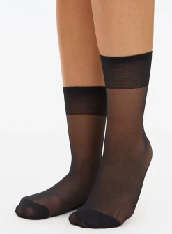 Black 15 Denier Ankle Tights 5 Pack One Size