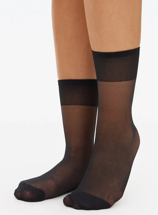 Black 15 Denier Ankle Tights 5 Pack One Size