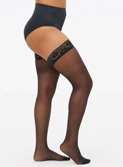 Black 15 Denier Hold Ups 2 Pack L/XL