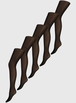 Black 15 Denier Ladder Resistant Tights 5 Pack M