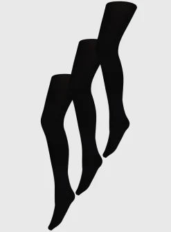 Black 60 Denier Opaque Tights 3 Pack L