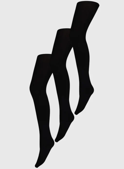 Black 60 Denier Opaque Tights 3 Pack L
