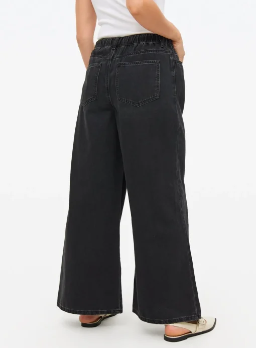 Black Denim Ultra Wide Leg Jogger Jeans 8R
