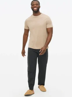 Black & Brown Jersey Pyjama Set S