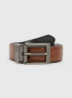 Black & Brown Reversible Faux Leather Belt XXL
