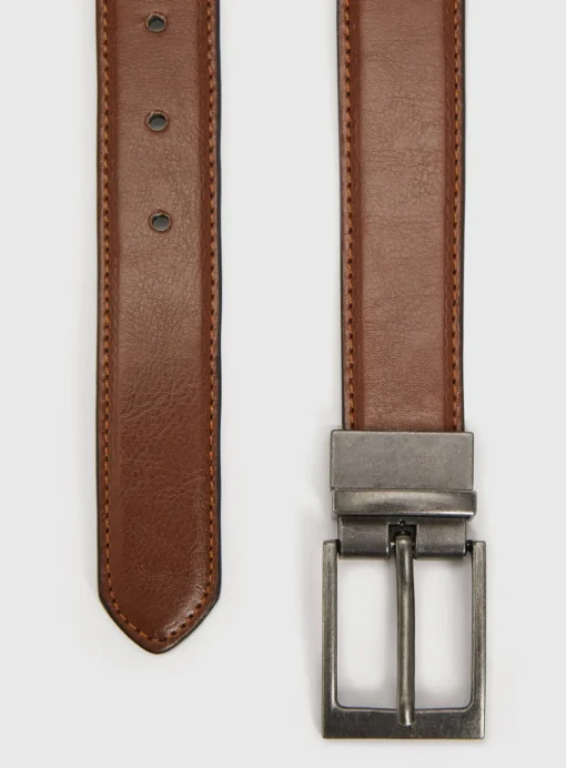 Black & Brown Reversible Faux Leather Belt XXL