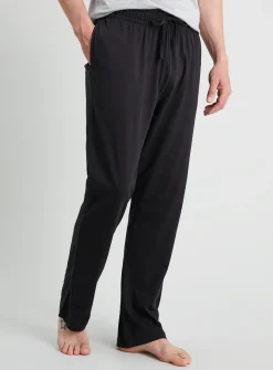 Black & Charcoal Jersey Pyjama Bottoms 2 Pack XL