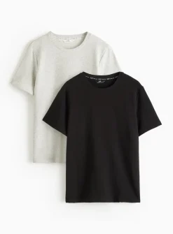 Black & Grey Pyjama T-Shirt 2 Pack S