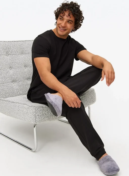 Black & Grey Pyjama T-Shirt 2 Pack S