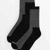 Black & Grey Workwear Socks 3 Pack 6-8.5