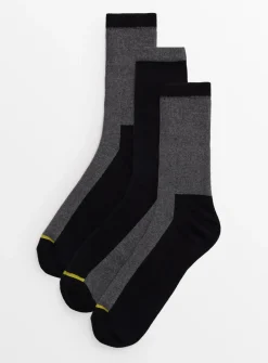 Black & Grey Workwear Socks 3 Pack 6-8.5