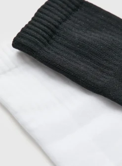 Black & White Football Socks 2 Pack 6-8.5