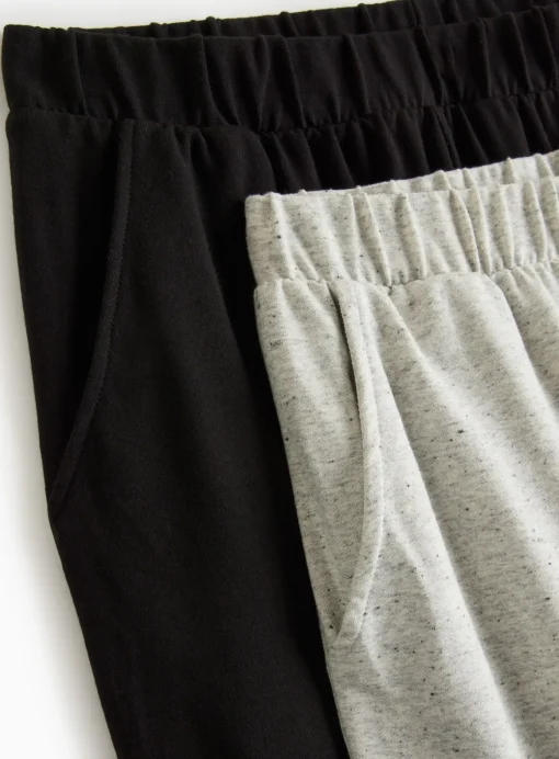 Black and Grey Marl Pyjama Bottoms 2 Pack L