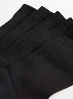 Black Ankle Socks 5 Pack 4-8