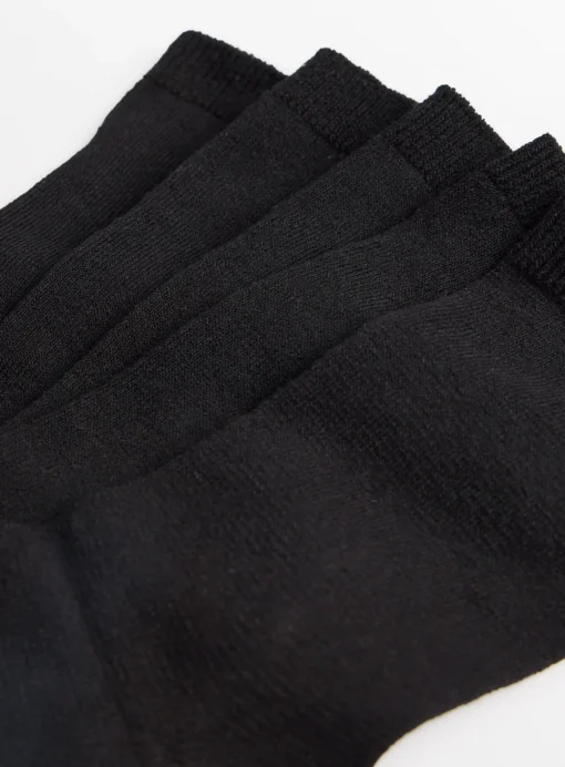Black Ankle Socks 5 Pack 4-8