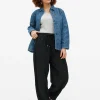 Black Barrel Leg Coord Linen Trousers 12