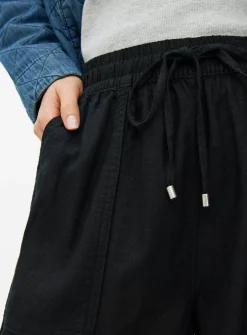 Black Barrel Leg Coord Linen Trousers 12