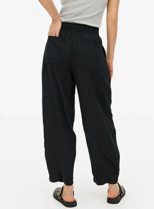 Black Barrel Leg Coord Linen Trousers 12