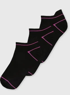 Black Blister Resist Trainer Sock 3 Pack 4-8